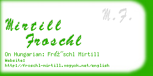 mirtill froschl business card